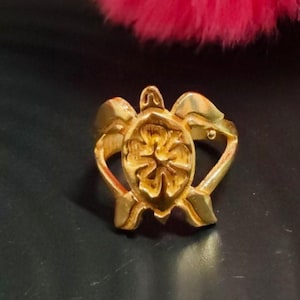 Turtle Design Gold Tone Ring – Symbol of Protection & Positivity | Janvi Jewelry