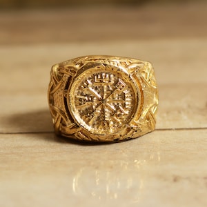 Handcrafted Norse Gold Ring – Symbolic Viking Jewelry for Men