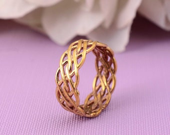 Celtic Eternity Knot Ring , Irish Ring , hand Brass Band, Geometric, Celtic Band, Boho ring ,Thumb Ring, Dainty Ring, Celtic love Knot Ring