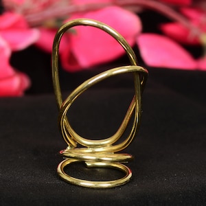 Janvi Jewelry 925 Sterling Silver & Brass Spiral Thumb Ring | Fixed Size Gold Plated Ring | Geometric Statement Jewelry Gift