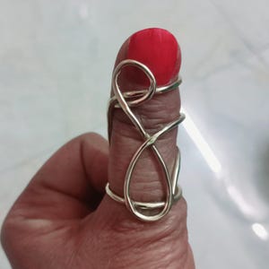 Bold Geometric Wire Wrap Thumb Ring – Adjustable Handmade Statement Ring for Boho & Modern Look by Janvi Jewelry