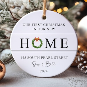 New Home Ornament - First Christmas In New Home - New House Christmas Ornament 2025 - Wreath New House Ornament