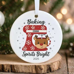 Baking Spirits Bright Mixer Ornament 2026 – Personalized Red Mixer Kitchen Ornament – Custom Baking Christmas Gift for Baker or Chef