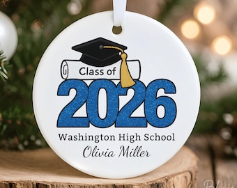 Graduation Ornament 2026 – Personalized Class of 2026 Senior Ornament – Custom Graduation Christmas Ornament – High School Grad Gift