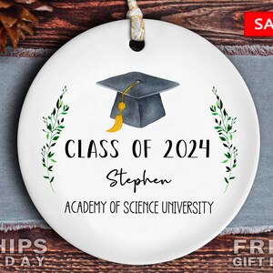 Class of 2024 Graduation Ornament, Personalized College Graduation Gifts For Him, High School Graduation Gift For Her, PhD Graduation Gift