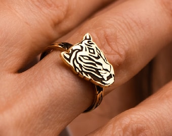 Snake Frog Ring and Raccoon Lynx Rings, Silver and Gold Filled Cute Stackable Animal Rings Handmade Personalized Jewelry