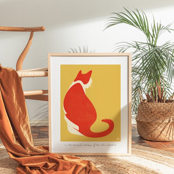 Cat Art Deco Etsy