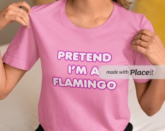Pretend I'm A Flamingo - Unisex Softstyle Funny Halloween Flamingo Fancy Dress T-Shirt