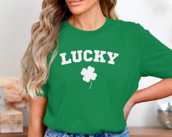 Felpa Lucky Shirt (trifoglio tinta unita) - Maglietta regalo per il giorno di San Patrizio Maglietta divertente con trifoglio Maglietta irlandese Lucky, felpa con cappuccio per il giorno di San Patrizio