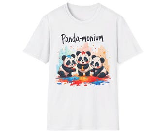 Panda-monium - Camiseta unisex de estilo suave con adorable panda