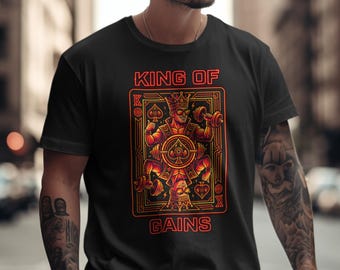 King of Gains T-Shirt - Neon Bodybuilding / Gym Fitness Workout Tee, Gym Shirt, Workout Shirt, Hench Fitness Tee