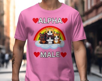 Alpha Male Shirt - Funny Joke Kitten Meme Shirt For Him Stag Do Shirt