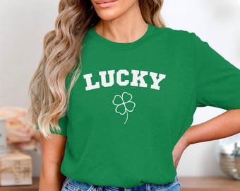 Felpa Lucky Shirt (contorno trifoglio) - Maglietta regalo per il giorno di San Patrizio Maglietta divertente con trifoglio Maglietta irlandese Lucky, felpa con cappuccio per il giorno di San Patrizio