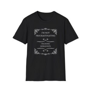 I&#39;m Not Procrastinating I&#39;m Doing Sidequests - Unisex Softstyle Funny Gaming and TTRPG T-Shirt