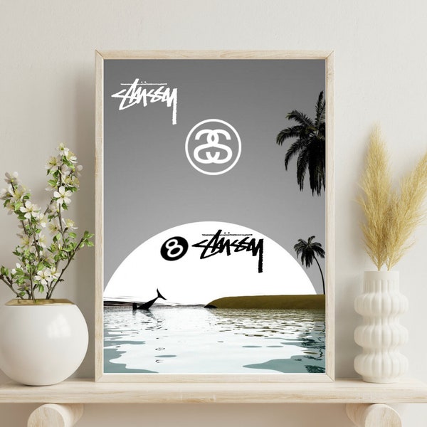 Art mural imprimable Stussy | Art mural numérique Stussy | Papier peint Stussy | Art mural imprimable Stussy | Art mural imprimable Stussy