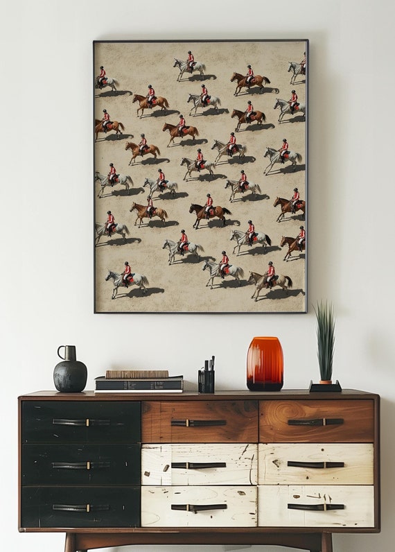 Equestrian Print, Vintage Print, Horse Aesthetic Print, Printable Wall Art, Sports Print, equestrian Illustration , Digital Download