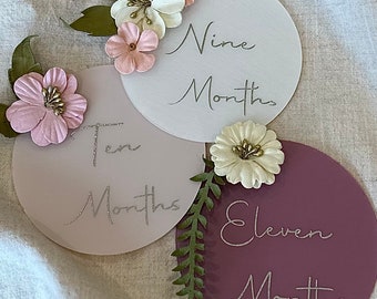 Baby milestone cards with personalised name card