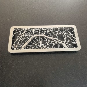 Paris en montagnes russes carrées | 35x15cm | Dessous de verre avec plan de ville en acier inoxydable de qualité supérieure | Un design individuel et intemporel