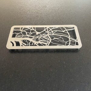 Hambourg sous forme de montagnes russes carrées | 35x15cm | Dessous de verre avec plan de ville en acier inoxydable de qualité supérieure | Un design individuel et intemporel