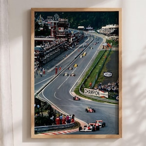 Ayrton Senna F1 Wall Art, Vintage McLaren Formula 1 Racing Print