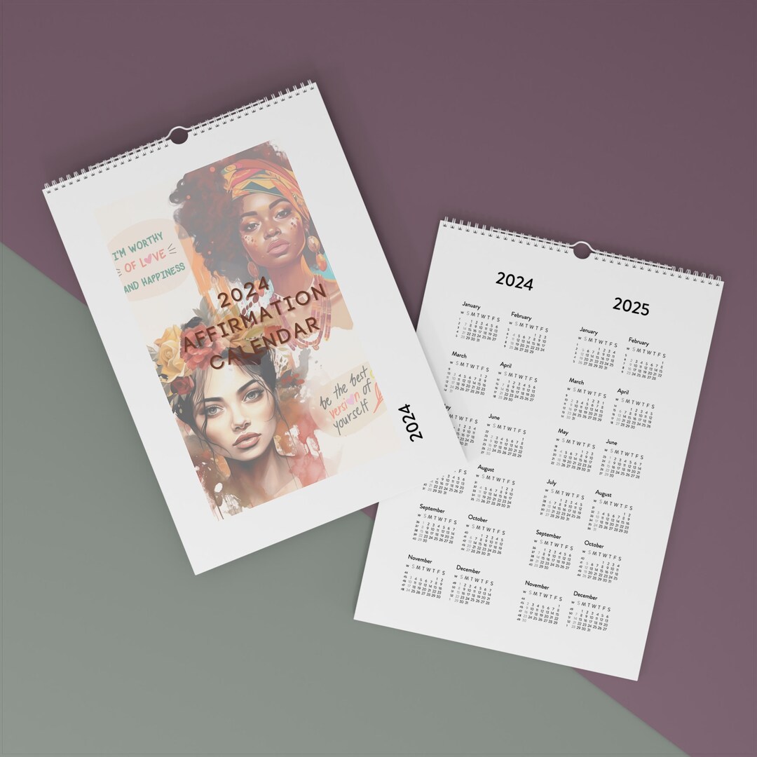 Affirmation Wall Calendar 2024 Etsy