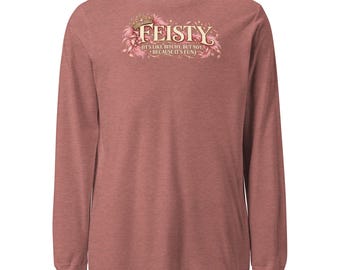 Langarmshirt mit frechem Kronen-Motiv – Witziger Spruch, glamouröses Geschenk in Pink und Gold für Frauen, die das Sagen haben