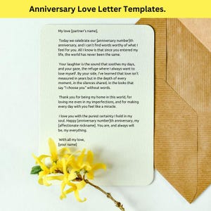 Plantillas de cartas de aniversario. Cartas de amor románticas y personalizadas para tu día especial. MS Word editables e imprimibles