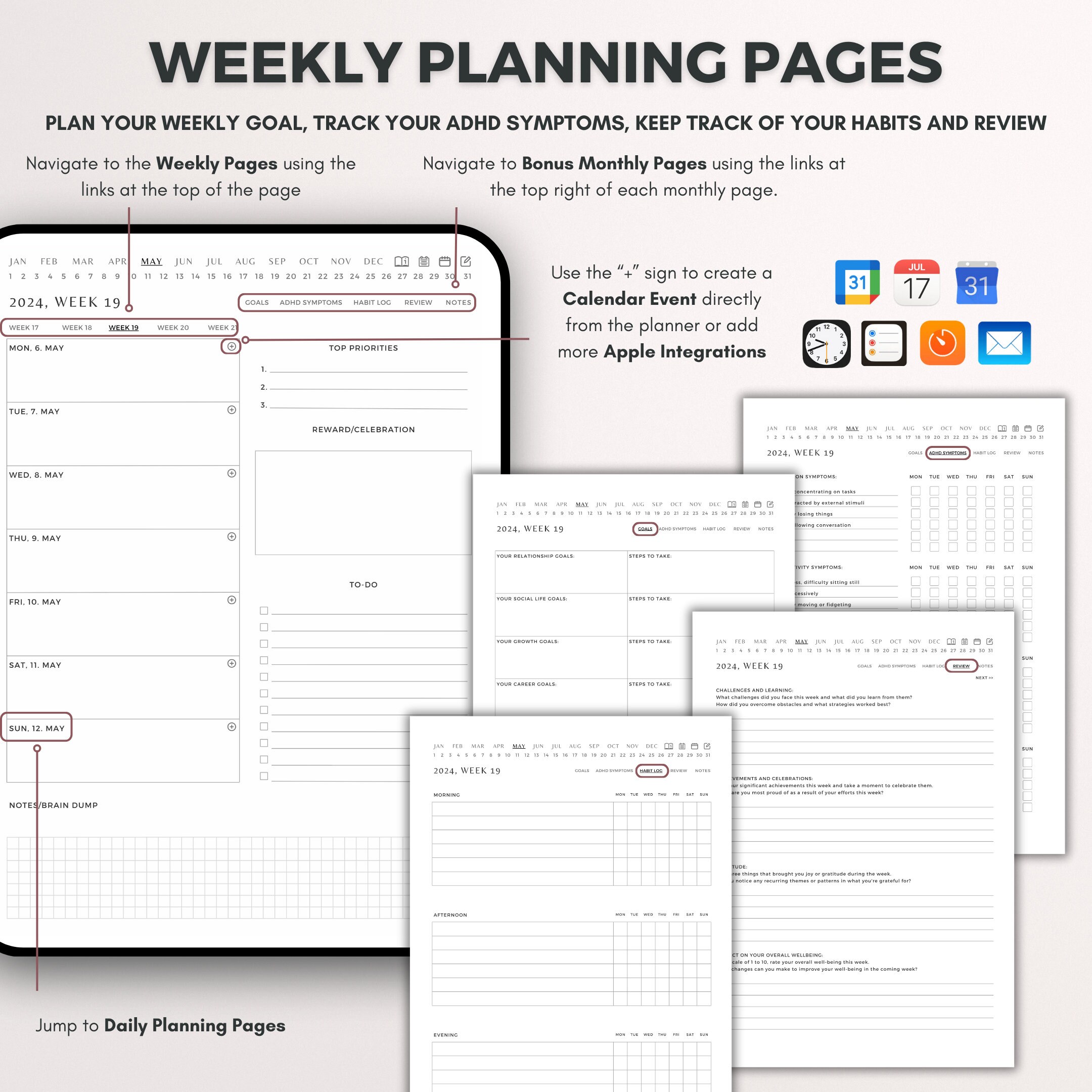 Goodnotes Adhd 2024 Adult Journal Digital Planner Organizer Daily ...