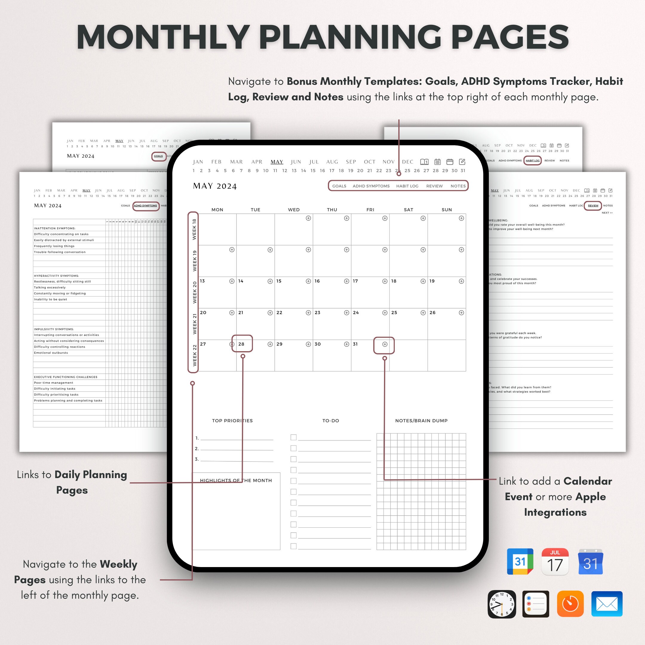 Goodnotes Adhd 2024 Adult Journal Digital Planner Organizer Daily ...