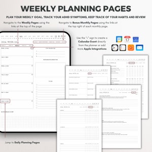 ADHD Planner Goodnotes 2024 iPad Digital Journal Digitalplanner, Daily ...