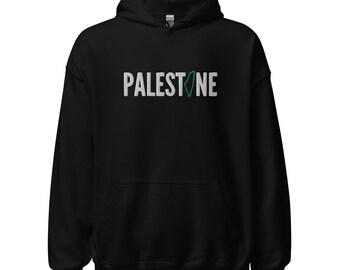 Sudadera con capucha unisex bordada Palestina