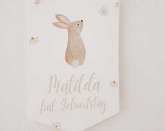 Wimpel Kindergeburtstag Waldtiere Hase Digitaler Download | Deko Kindergeburtstag Caketopper Partydeko Kindergeburtstag Bastelset HLMWT HLPW