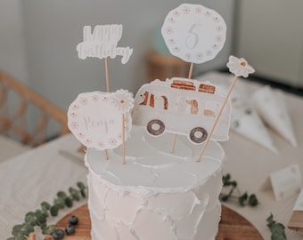 Caketopper Tierbus Digitaler Download | Deko Kindergeburtstag Caketopper Name Geburtstag Einladung Kindergeburtstag Bastelset HLMD HLPCT