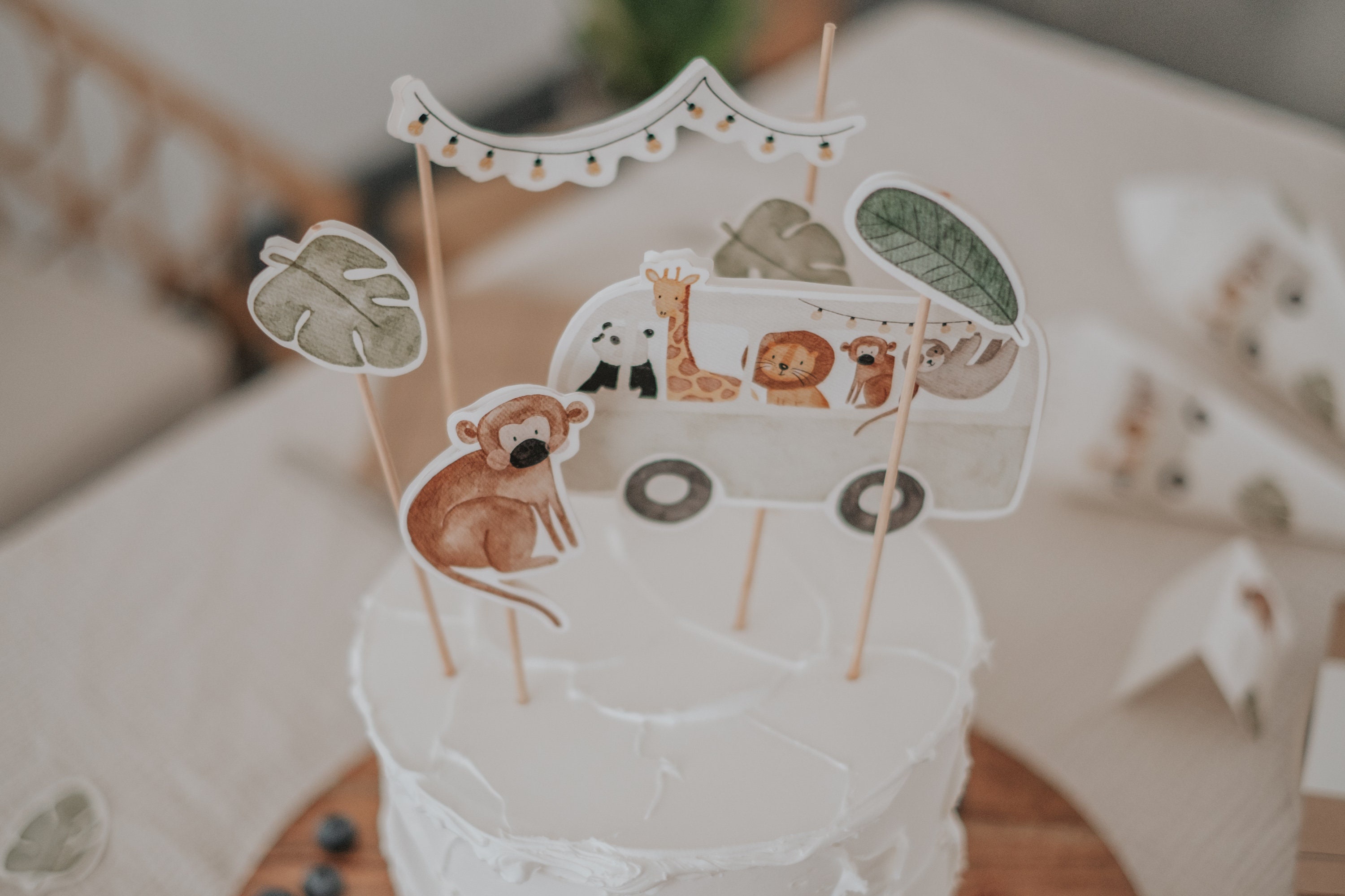 Caketopper Safaribus Digitaler Download | Deko Kindergeburtstag Caketopper Name Geburtstag Kindergeburtstag Bastelset HLMD HLPCT