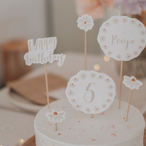 Caketopper Gänseblümchen Digitaler Download | Deko Kindergeburtstag Caketopper Name Geburtstag Kindergeburtstag Bastelset HLMD HLPCT