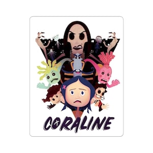 Coraline Kiss-Cut Stickers, Whimsical Cartoon Decals, Perfect for Kids and Fans, Ideal for Parties, Gifts, Scrapbooking, Laptop Décor