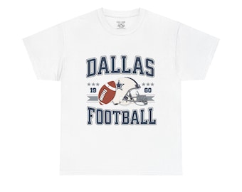 Dallas Football Fan Unisex Heavy Cotton Tee, Sports Shirt, Game Day Outfit, Gift for Fans, Football Season Apparel
