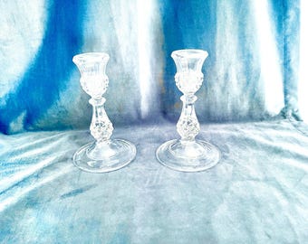 Set of Gorgeous Cristal d'Arques French Crystal Candlesticks