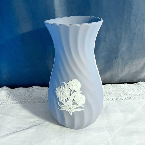 Gorgeous Large Wedgwood Blue Fluted Floral Vase