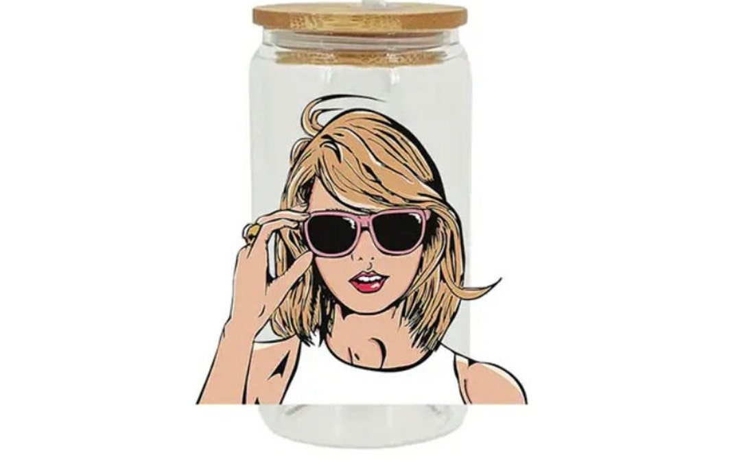 Eras Tour Glass Tumbler 16oz, Eras Tour Iced Coffee Glass Mug, Eras ...