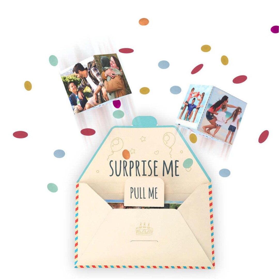 Personalise Surprise Confetti Card Birthday Exploding Box Card Custom ...