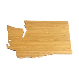 Washington State-Shaped Personalized Bamboo Cutting Board | Sierra Heirloom | All 50 states Available