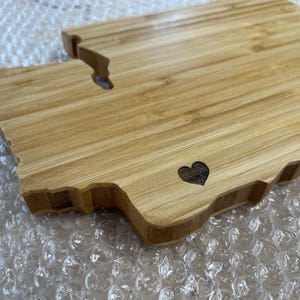 State-Shaped Personalized Bamboo Cutting Board | Sierra Heirloom | All 50 states Available