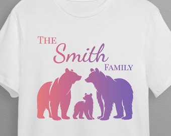 Custom Bear Family Silhouette SVG, PNG, Clipart (Digital Download)