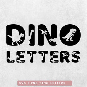 Dinosaur Alphabet SVG PNG Font Bundle | Dino Letters and Numbers Cut Files for Cricut Silhouette | Kids Birthday Monogram