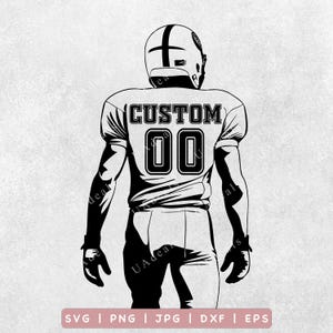 Personalized Football Player SVG | Custom Name and Number | American Football SVG | Team Name Design | Player PNG Graphic