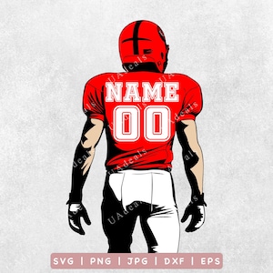 Personalized Football SVG | American Player Design SVG | Custom Name & Number | Football Player PNG | Unique Player svg Template