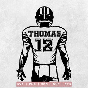 Football Player SVG, Custom Football SVG, Personalized Football PNG Graphic, Football Player Silhouette svg, football shirt jersey svg