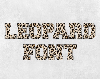 Alfabeto de fútbol leopardo SVG, fuente deportiva PNG, fuente leopardo SVG, fuente universitaria SVG, letras PNG, fuente deportiva de fútbol para Cricut, fuente universitaria