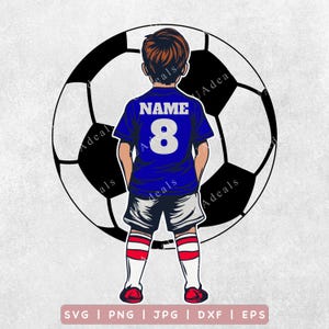 Personalized Soccer Kid Player SVG, Custom Kid Name and Number, Soccer Player Png, Boy Name Design, Player PNG Graphic, Soccer Kids Svg